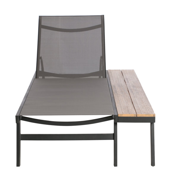 Union Rustic Absinthe Outdoor Metal Chaise Lounge Set with Table